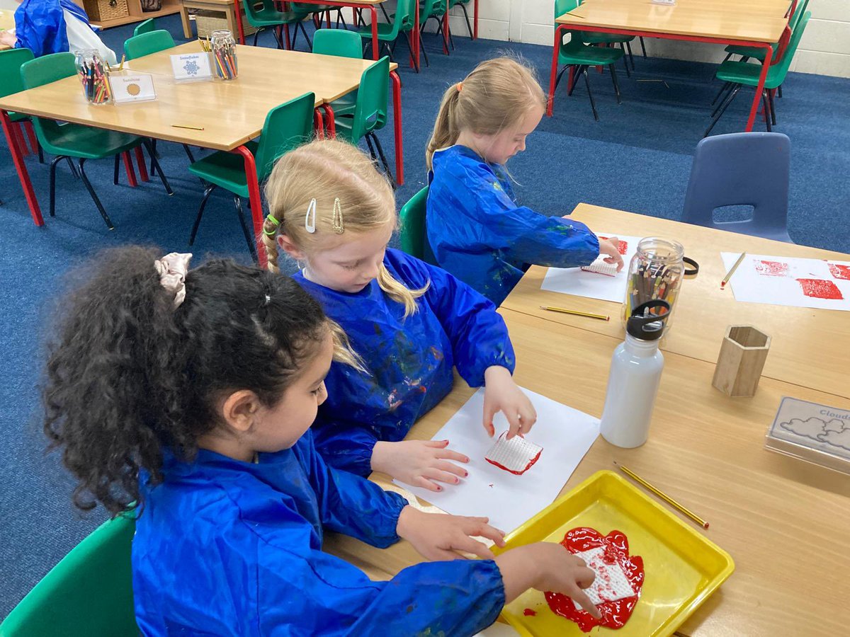 Lots of creativity in craft club this lunchtime. The children have been using polystyrene blocks to print with! #ExtraCurricularClub #EveryChildAnArtist