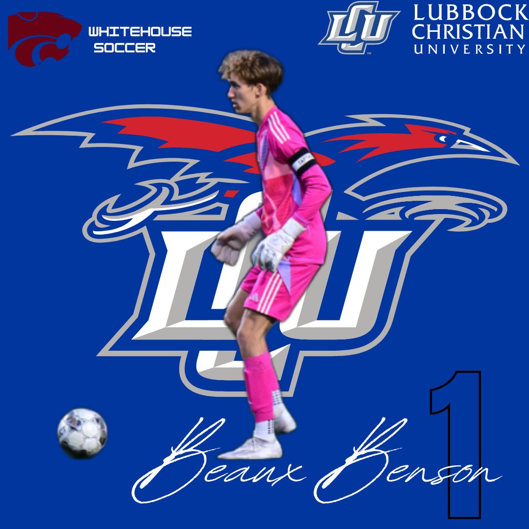 Congrats to Beaux Benson for continuing his academic and soccer career at Lubbock Christian University! 🧤⚽️ <a href="/LCUMensSoccer/">LCU Men's Soccer</a>