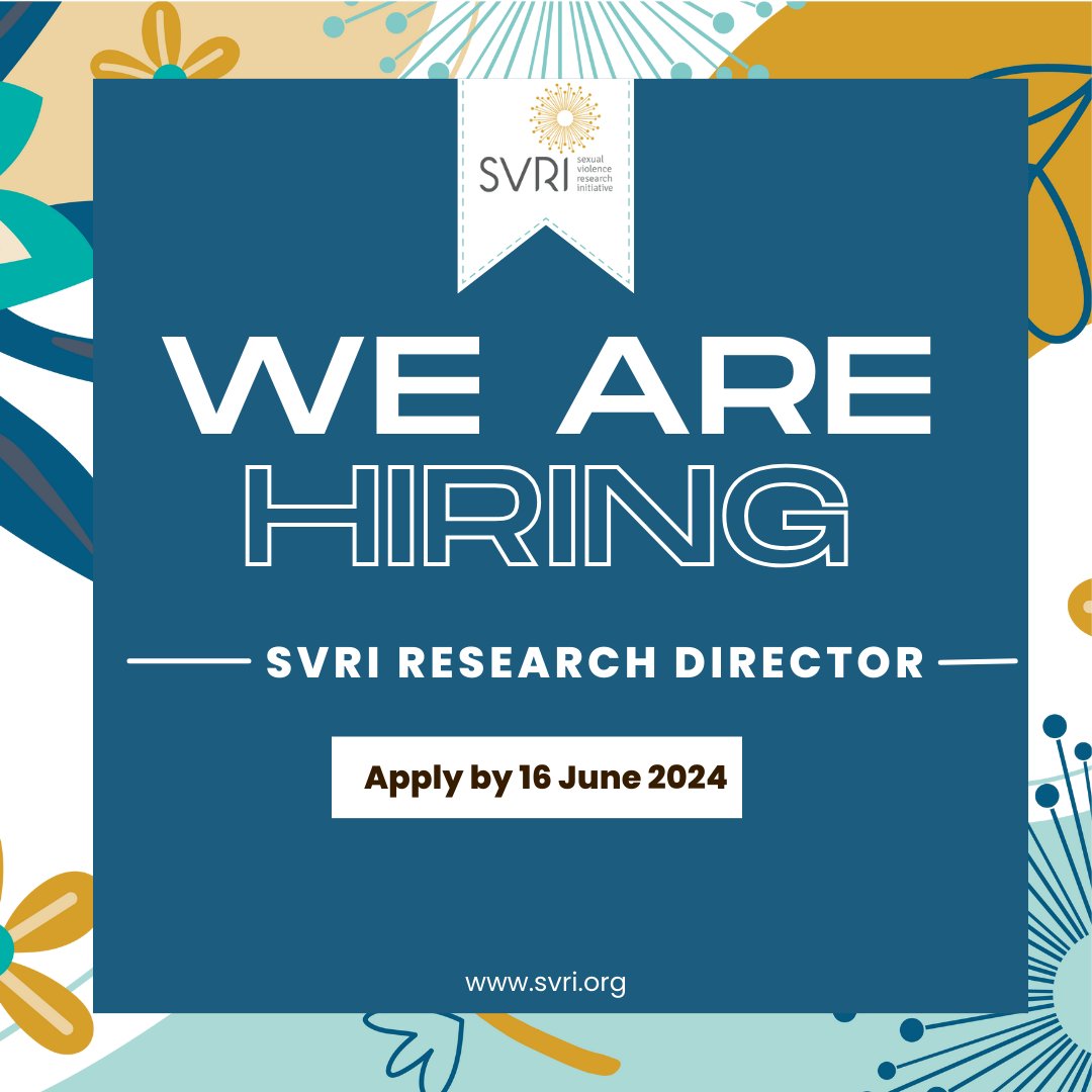 The SVRI is seeking a dynamic & experienced Research Director to guide SVRIs work on research and capacity building on #VAW and #CSV and other forms of violence driven by gender inequality in low- and middle-income countries. 🔗 Learn more and apply here: svri.org/careers/svri-r…