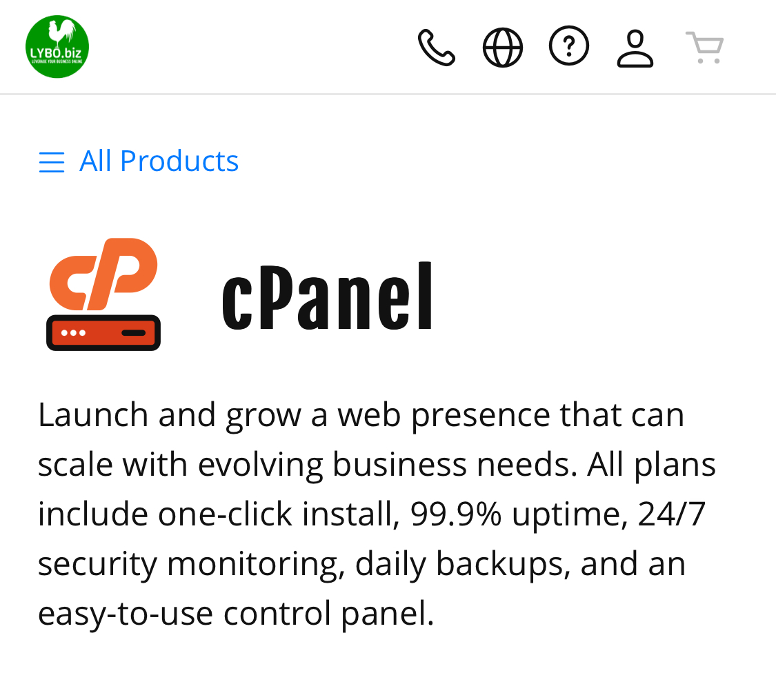 cPanel
Launch and grow a web presence that can scale with evolving business needs. All plans include one-click install, 99.9% uptime, 24/7 security monitoring, daily backups, and an easy-to-use control panel.
👉 lybo.biz/products/cpanel