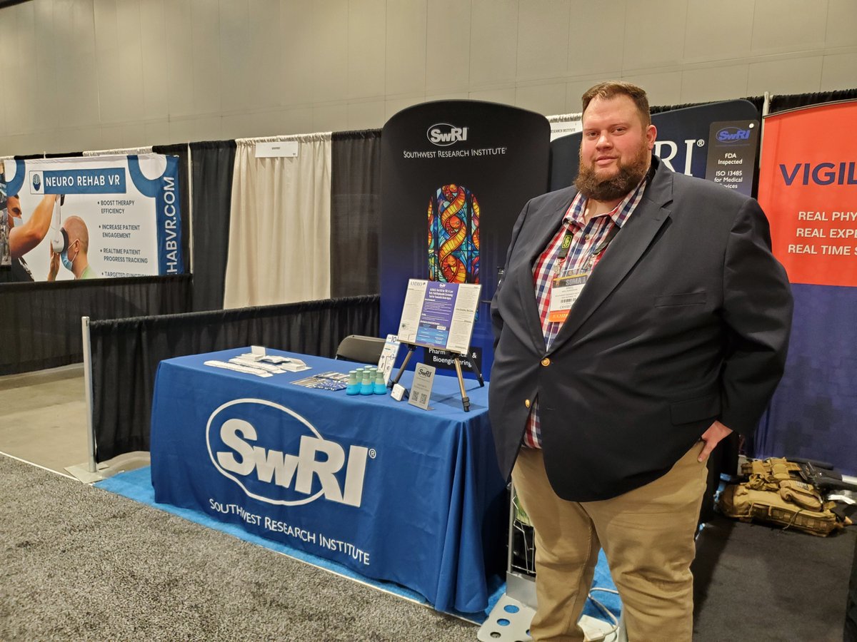 SwRI's tweet photo. It's Day 4 of the Special Operations Medical Association (SOMA) 2024 conference in Raleigh, North Carolina. Come see a demonstration of a new screening tool for traumatic brain injuries that’s deployable anywhere from the sidelines of a football game to combat zones. #SwRI https://t.co/1NjtFkfjrT