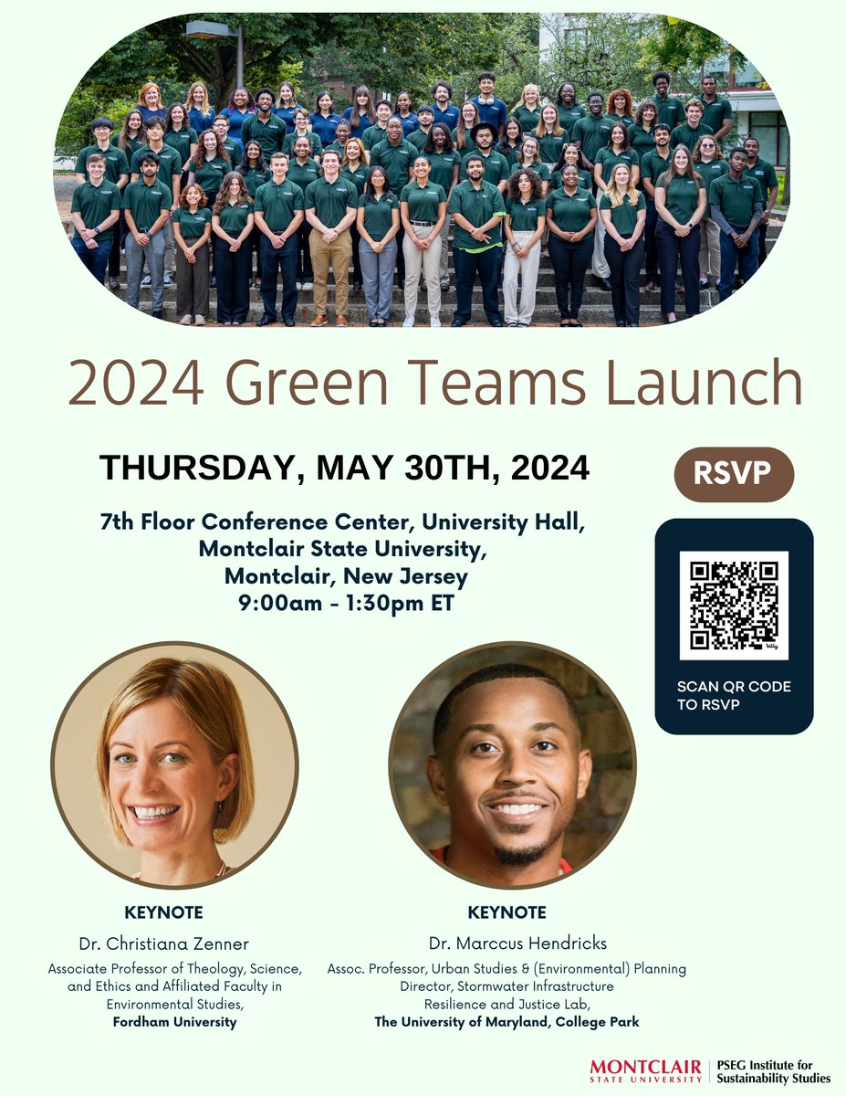 Join us on May 30th for our 9th annual #GreenTeamsLaunch event from 9:00am - 1:30pm ET in University Hall, 7th Floor Conference Center at <a href="/montclairstateu/">Montclair State University</a>. Learn about this year's #projects, meet the interns and company representatives, and hear from our two #keynote speakers!
