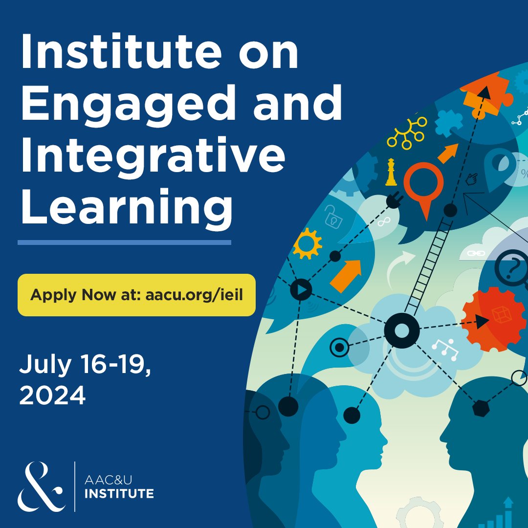 Apply for AAC&U’s virtual Institute on Engaged and Integrative Learning, but act quickly before all spots fill. Get practical guidance and resources to create an action plan advancing engaged and integrative learning for all students. Details: aacu.org/ieil