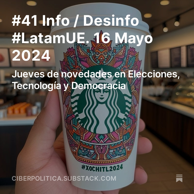 Hoy es Jueves de de @InfoyDesinfo y acaba de salir el ejemplar #41, del teclado de @carmenbeat. Como siempre, monitorea lo que está pasando en temas de Inteligencia Artificial y desinformación en los procesos electorales, con varias recomendaciones útiles open.substack.com/pub/ciberpolit…