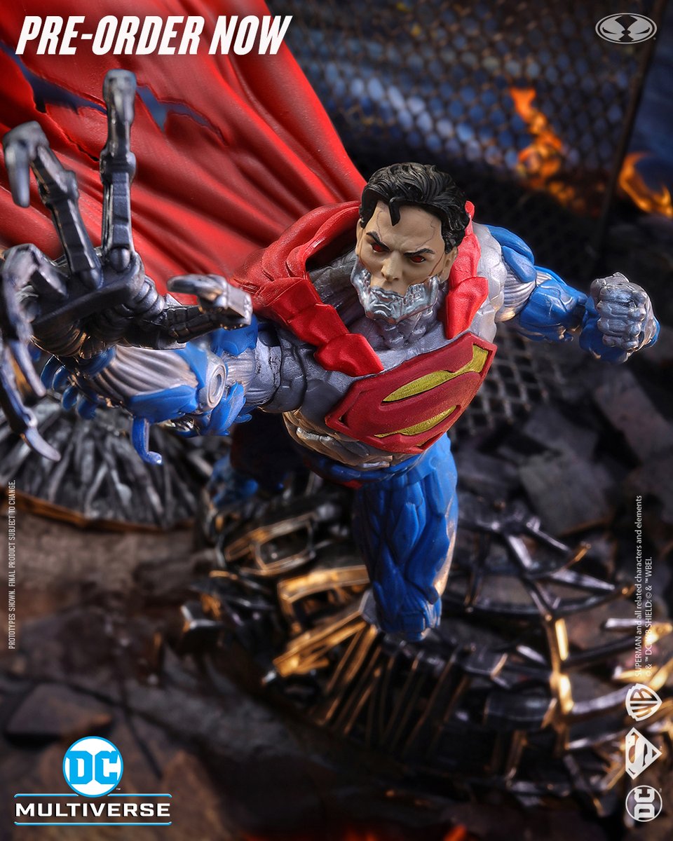 Cyborg Superman™ (New 52™) is available for pre-order NOW at select retailers!
➡️ bit.ly/CyborgSuperman…

7' scale figure includes a flight stand and a collectible art card.  

#McFarlaneToys #DCMultiverse #CyborgSuperman #Superman #New52