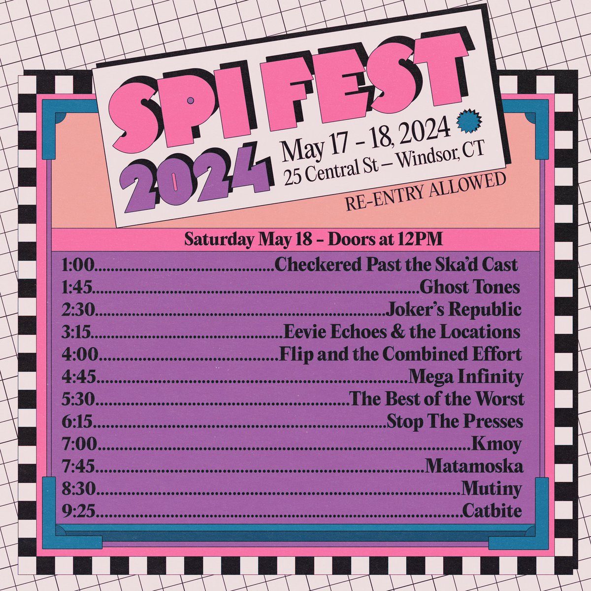 SPI FEST SET TIMES! Still a few weekend passes left. Single day available at the doors. See you there! 🎟️: SPIFest.org