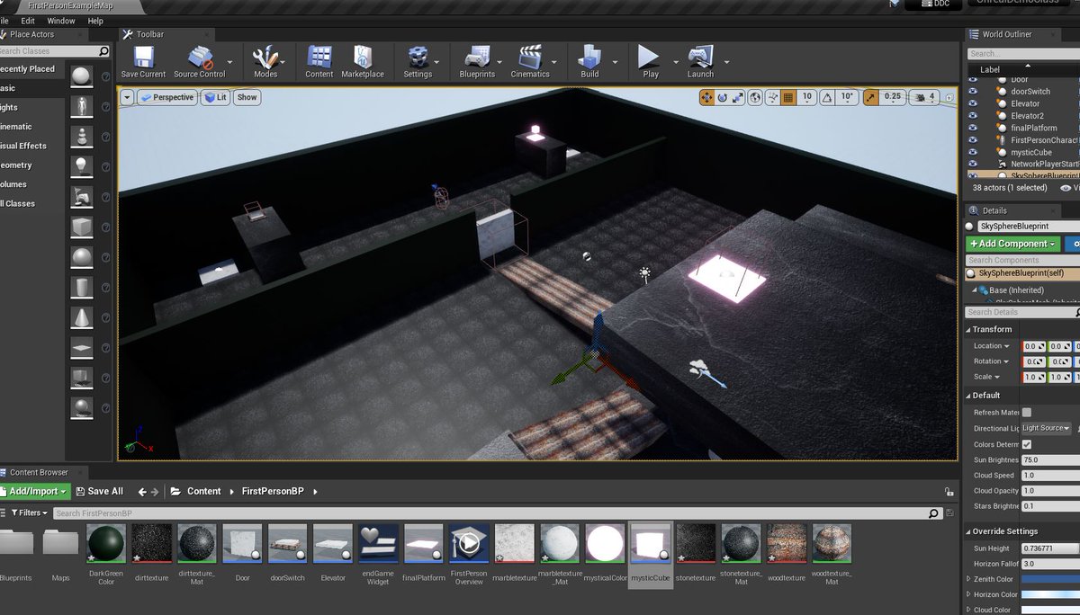 codePetersen's tweet photo. Period 2 finished! Can you find the mystical cube, deliver it to the platform, and find your way out of our escape room? #UnrealEngine #AdvancedDigitalDesign #Programming2 https://t.co/vJ0WpjgywM