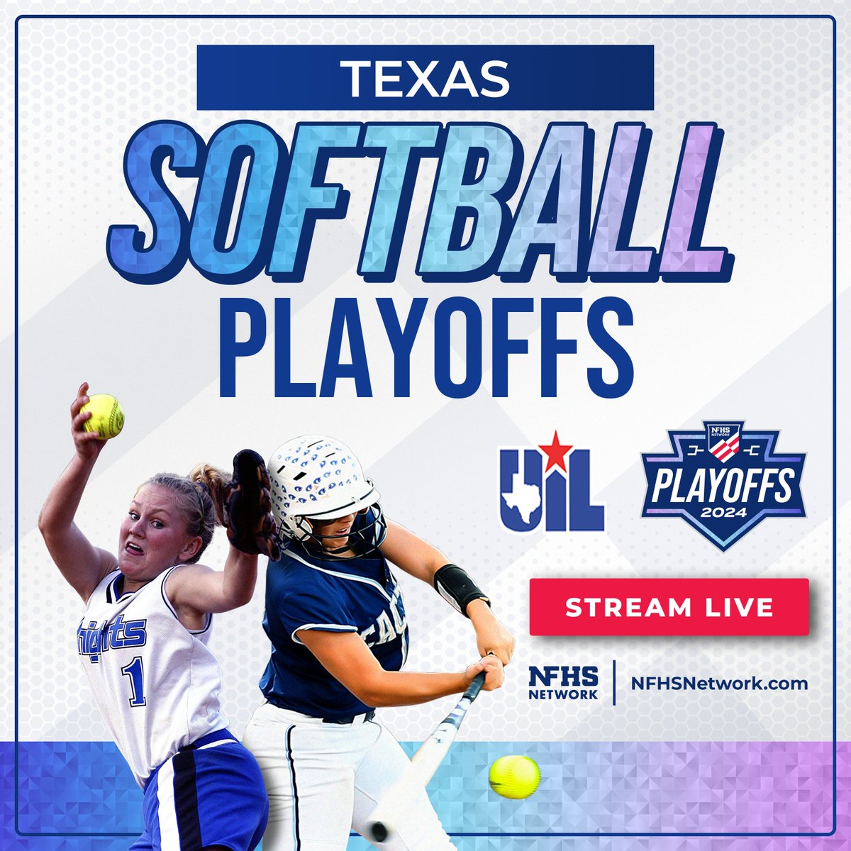 @uiltexas Don't miss any of the 2024 UIL Baseball & Softball Playoffs on the #NFHSNetwork today! ⚾️🥎 Watch live through the OFFICIAL link here: bit.ly/47mYZrC ✅