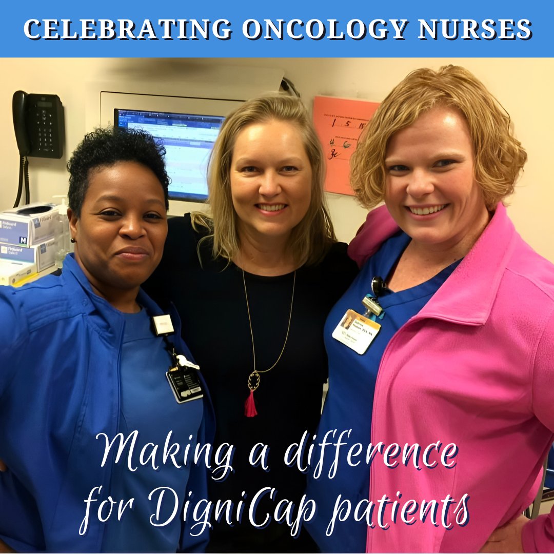 Celebrating Oncology Nurses - The team at @atriumhealthwfb Comprehensive Cancer Center, North Carolina -- recognized by #DigniCap patient Lizabeth

#oncologynursingmonth #scalpcooling #cancer #chemo #breastcancer #coldcap #dignitana #SavingHairChangingLives