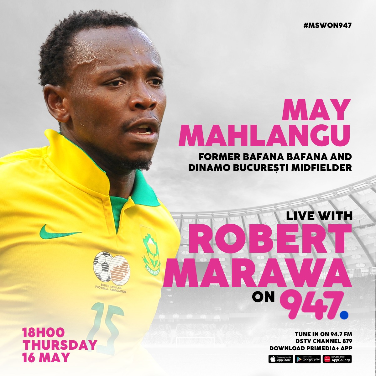 One of our finest exports!! A player that's left us with many questions to ask and TONIGHT we get that chance to do that on #MSWOn947 @947 @RISEfm943 @VumaFM @SowetanLIVE