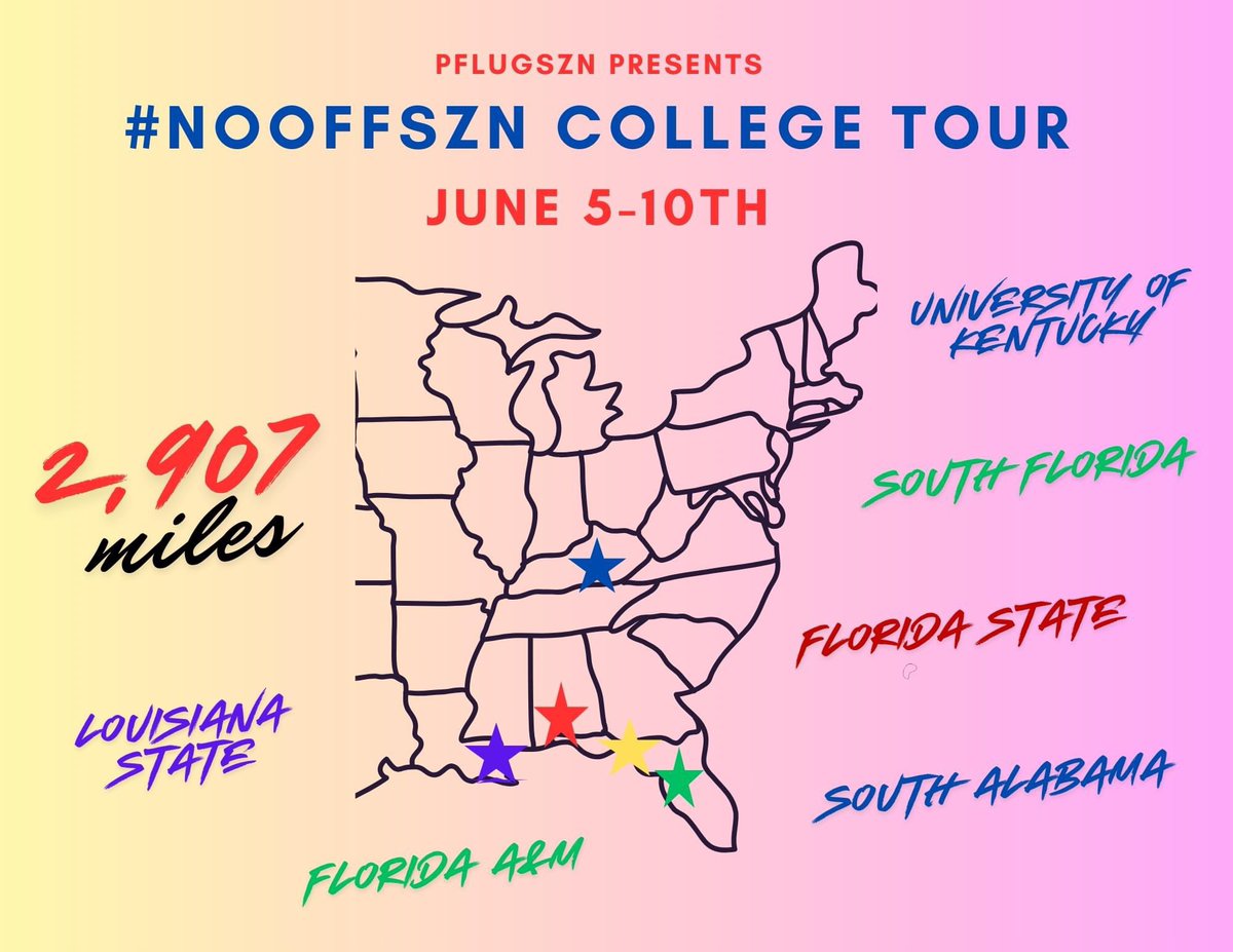 If you are unable to golf this Saturday but would still like to help out our cause, please use this link to donate!!! The #NoOffSZN College Camp Tour will run from June 5-10th and consist of Kentucky, LSU, South Florida, Florida State, FAMU and South Alabama - 2,907 miles of