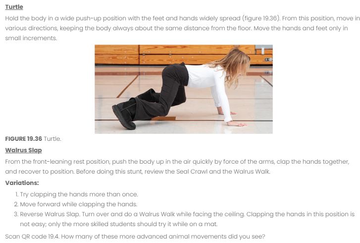 HumanKineticsPE's tweet image. Dynamic Physical Education for Elementary School Children 20E emphasizes motor skill development. View an excerpt on 9 animal movements activities that help to develop body management skills without the need for equipment &amp;amp; apparatus. 👉 ecs.page.link/ZEq7i #physicaleducation