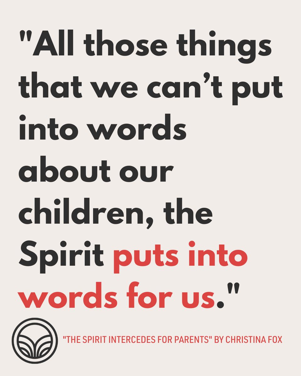 'The Spirit Intercedes for Parents' by Christina Fox

rootedministry.com/?p=27370

#rootedministry #parenting #youthministry #bible #scripture #worship