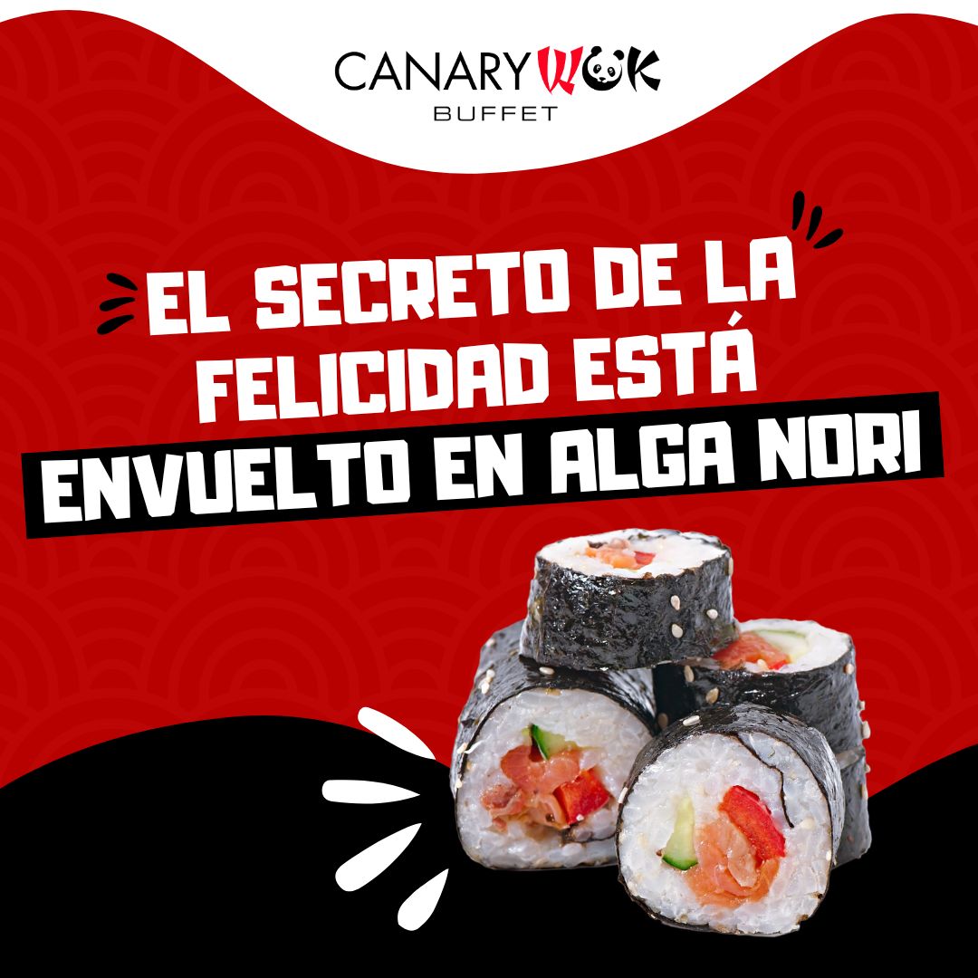 🌱 ¿Sabías que el secreto de la felicidad está envuelto en alga nori? En CanaryWok descubrimos los ingredientes que hacen que cada bocado sea una experiencia única.

¡Ven a CanaryWok y déjate llevar por la magia del alga nori en cada bocado! 🥢✨

#CanaryWok #SushiLovers