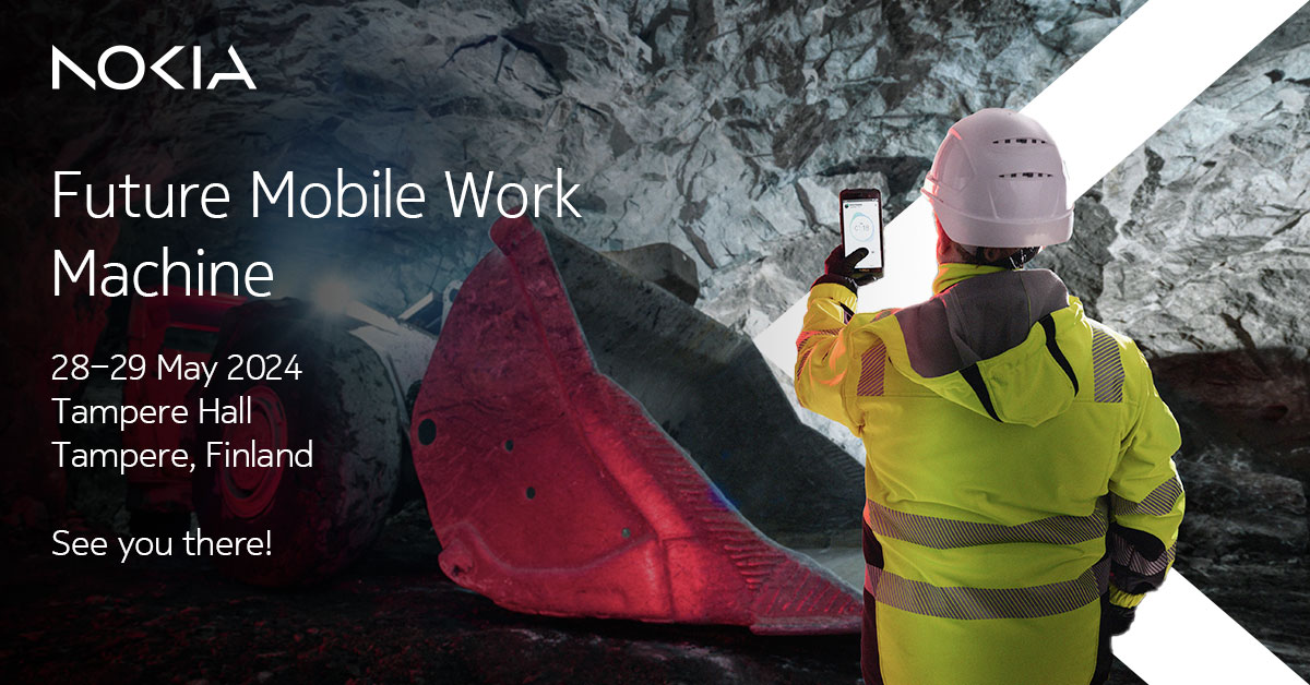 Nokia and @Digita_fi presents Nokia one platform for industrial digitalization in the Future Mobile Work Machine event in Tampere Hall on 28-29 May. Welcome to see a #5G private wireless network in action with applications for people and machines. nokia.ly/4dH8fei #MXIE