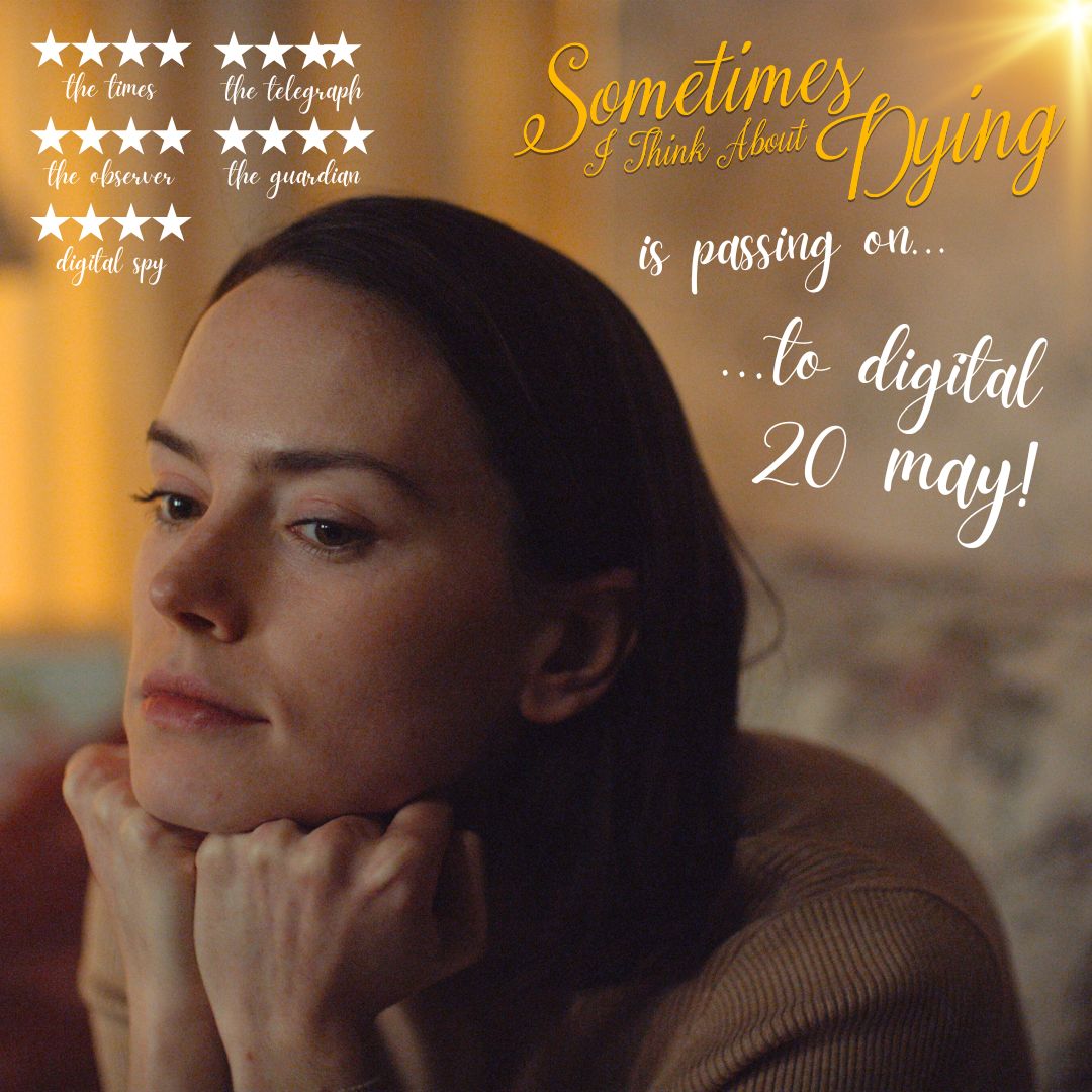 Sometimes I Think About Dying is arriving to all major digital platforms in the UK/IE on May 20! Praised as '#DaisyRidley's best performance to date', this endearing, pitch-black comedy 'lingers in the mind long after the credits roll'. Pre-order now! 👉 buff.ly/44IHoKK