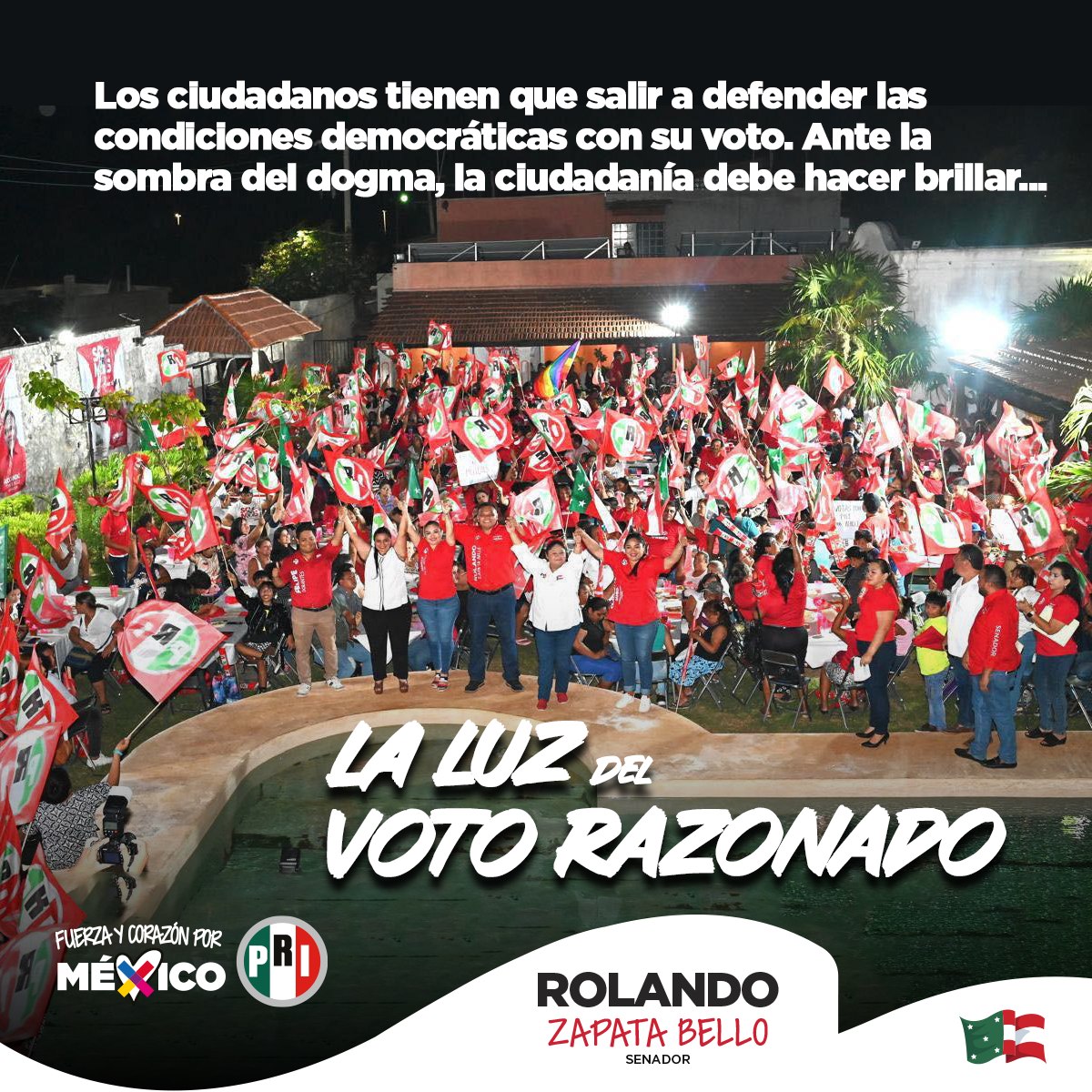 Yucatán siempre se ha caracterizado por su alta participación ciudadana. Y nuevamente vamos a hacer brillar la luz del voto razonado.