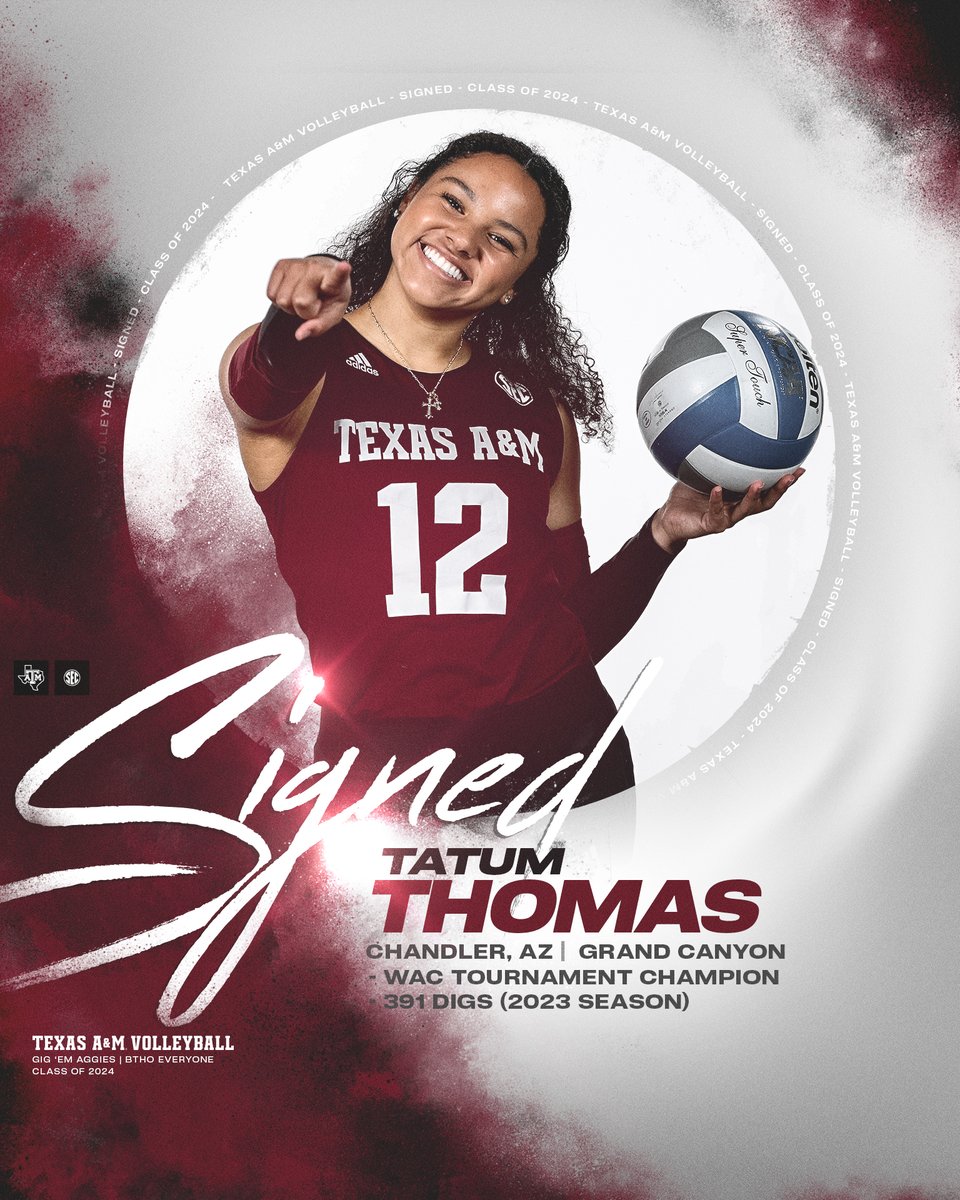 Our day just got a whole lot better y'all 🤩

Welcome to Aggieland Tatum, we're thrilled to have you 👍

🗞️ aggi.es/3K2iEE3

#GigEm // #AggieVB