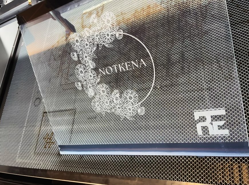 Just got this glass panel back from my laser engraver!! Love that custom touch. (Designed by Mrs. Red)