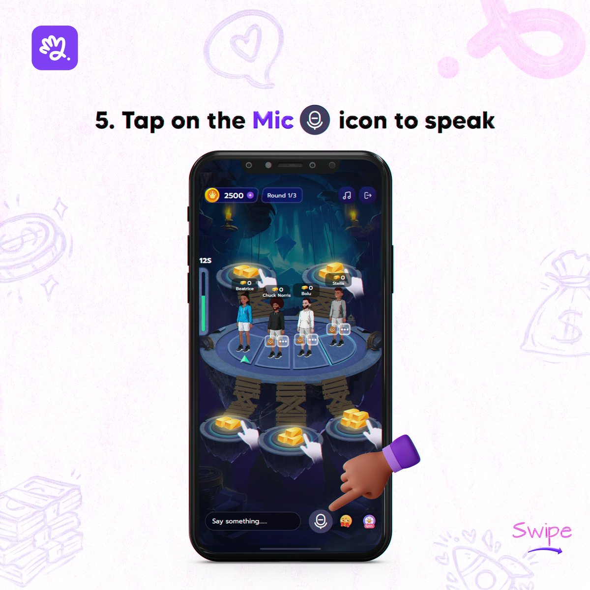Poppinverse's tweet photo. Have fun chatting with your friends while playing games on Poppin!

Just tap on the Mic icon while gaming to speak with your friends and make gaming more fun!

It's that easy!

#schoolthots #UniversityChallenge #GamingCommunity #Memes https://t.co/4Mvh1rVyex