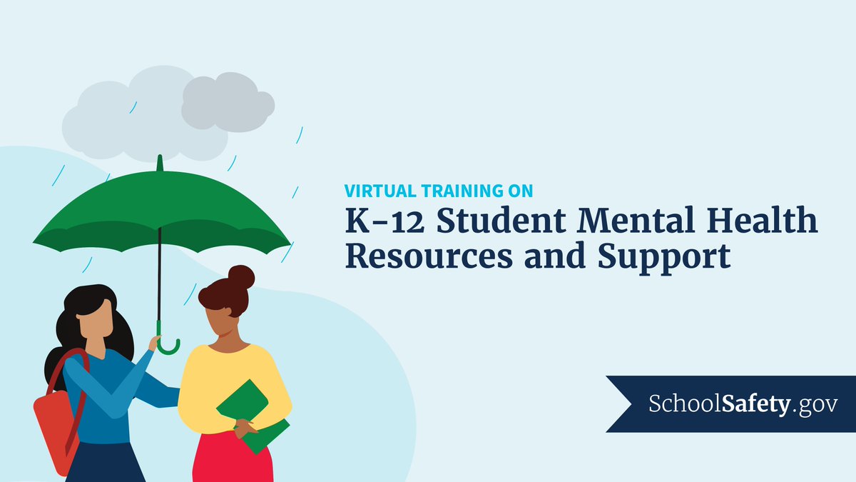 JUST ANNOUNCED: Join us & @samhsagov on 5/29 for a virtual training on #K12 student #MentalHealth. Attendees will learn about: ✔️The Project AWARE grant program ✔️Engaging students to address mental well-being ✔️Additional resources & programs Register: …lthResourcesandSupport.eventbrite.com