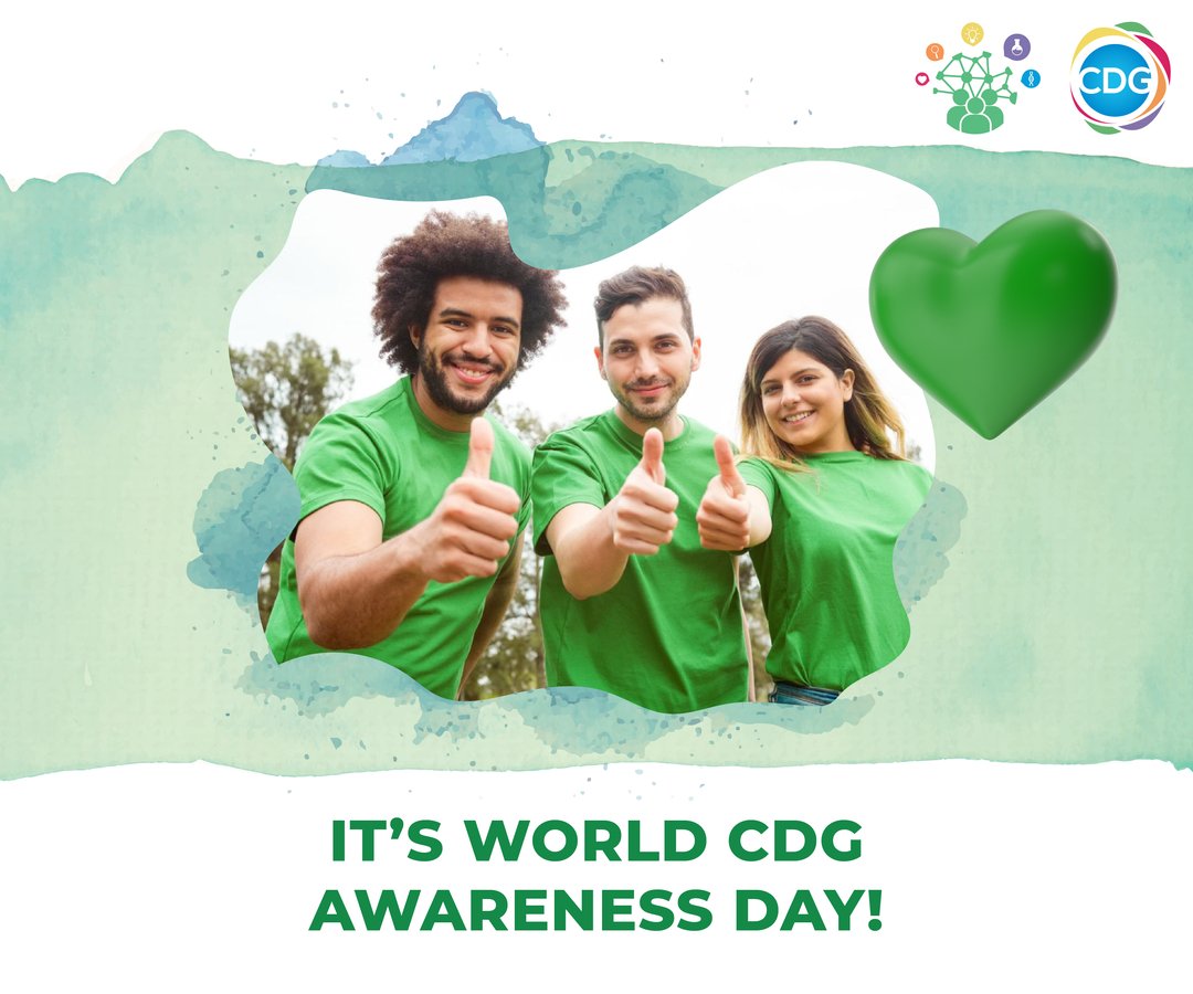 #WorldCDGDay 💚
Today, we stand together to shine a light on CDG🎗️
Let's raise awareness and support for those affected by CDG. Let’s spread love and stand tall together! Share your green colours, awareness activities, and your hopes for the future!
#StandUnited4CDG #CDGGoGreen