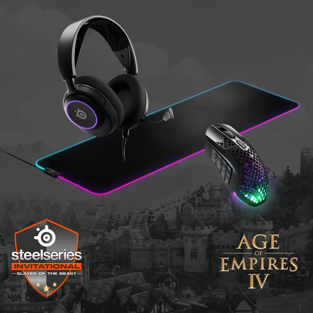 🏆SteelSeries x AoE IV GIVEAWAY🏆 in honor of our AoE IV series, we're giving away an Aerox 9 Wireless🖱 QcK XL🖥 Nova 3🎧 TO ENTER 👑follow @AgeOfEmpires+@SteelSeries 👑RT+like THIS tweet 👑reply #ForGlory winner chosen after stream May 19th @ 4pmCEST twitch.tv/steelseries