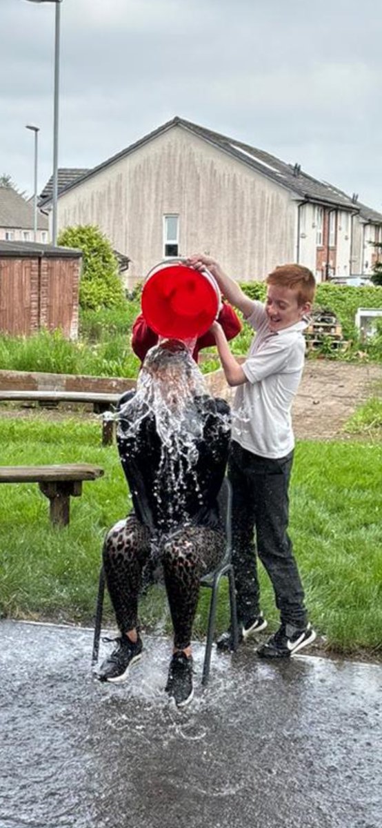 Cuiken_Primary's tweet photo. What a memorable way to start saying our goodbyes to Mrs Bond! We think she’s bad but she allowed every child to soak her!! Bet they won’t ever forget that!! https://t.co/bSLgXXIsHb