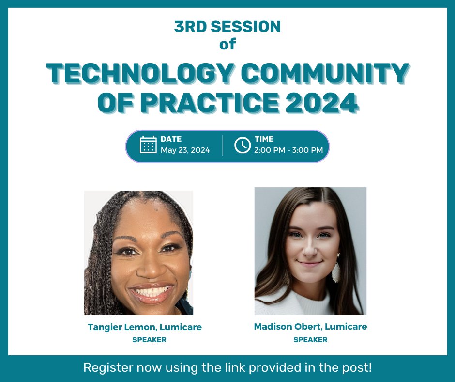 Join us for our 3rd TCP session, exploring strategies for supporting non-speaking individuals with intellectual/developmental disabilities. Featuring Madison Obert and Tangier Lemon from Lumicare!  
Date: May 23, 2024  
Time: 2:00 PM - 3:00 PM  
Register: us02web.zoom.us/meeting/regist…