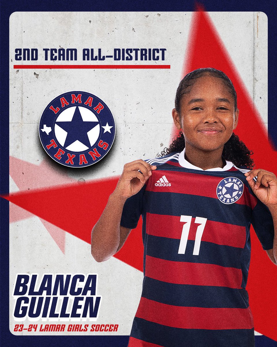 Congratulations to Fr Blanca Guillen for being named 18-6A All-District 2nd Team. She finished the year with 7 goals and 6 assists in district we are excited for what more she will contribute in the next 3 years.