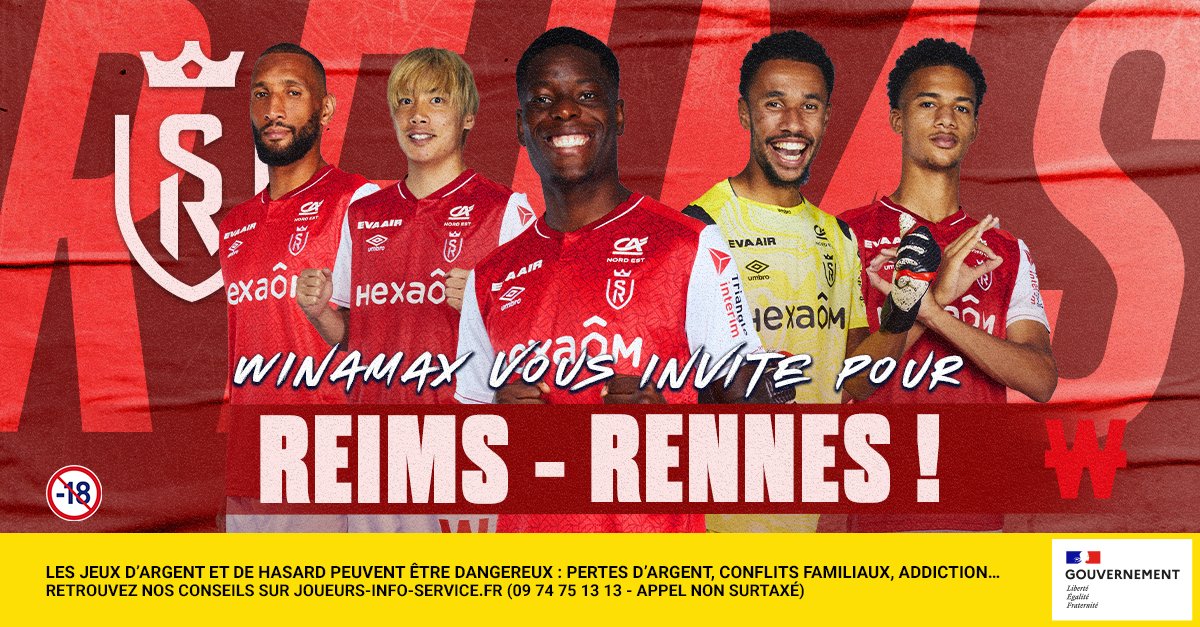 WinamaxSport's tweet photo. ⚽️ 1 lot de 2 places en salon VIP est à gagner pour @StadeDeReims - @staderennais, dimanche à 21h !

🎁 Pour participer : retweetez ce tweet, suivez @WinamaxSport et répondez avec votre pseudo Winamax.

👉 Tirage au sort à 13h00 !

📄 Règlement > https://t.co/wPW0ACrmqV https://t.co/KnZk4uFx8v