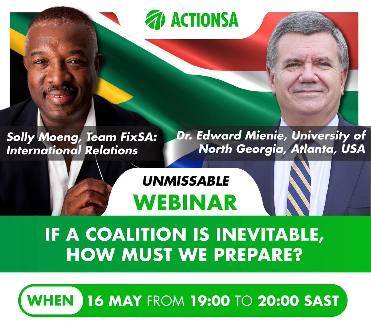 Join our Team FixSA member for International Relations, @Solitoliquido, in conversation with Dr. Edward Mienie on the topic of coalitions post the May 29 Election. 📺 Join us on YouTube: youtube.com/watch?v=voIHDR…