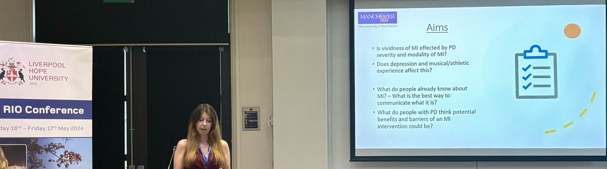A final @BEAM_Manchester contribution to bring Day 1 of RIO 2024 to a close by @CharlotteGrowc1 discussing the results from her large-scale survey study investigating factors that influence imagery vividness in Parkinson’s