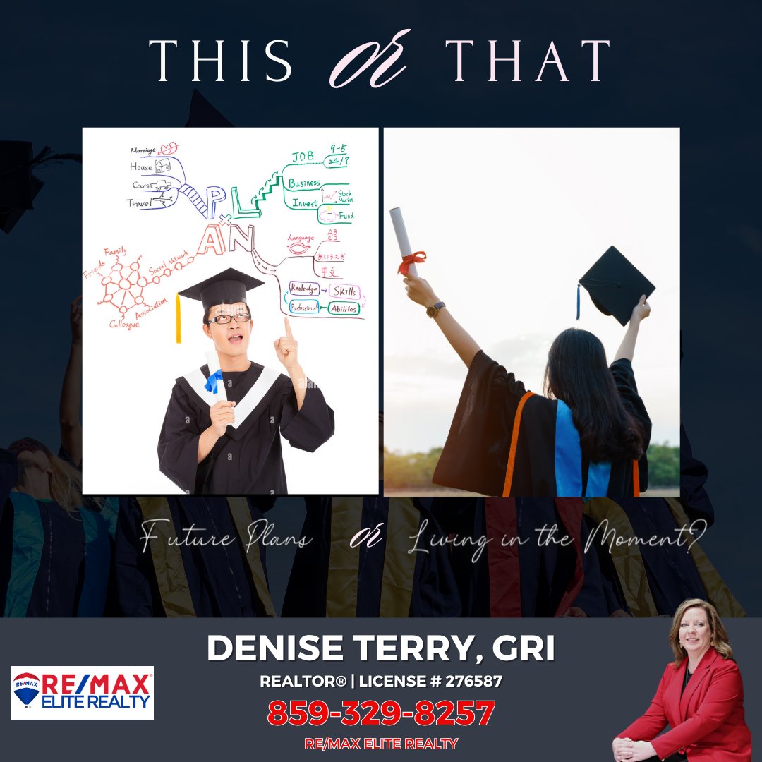 🎓✨ Graduation marks the end of one chapter and the start of another! As we celebrate this milestone, we’re curious: Are you ready to embrace future plans or live in the moment? #HiddenFREES #REMax #REMaxEliteRealty #ThisOrThat #Bluegrassrealtors #playingtowin @vaughtsviews