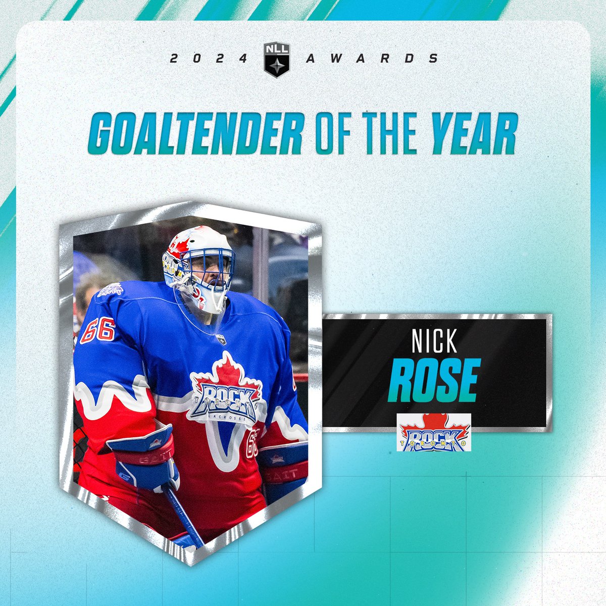 Nick Rose is the NLL Goaltender of the Year! 🥅

Rose held an NLL-best 9.18 goals against average and 81% save percentage. The 16-year NLL veteran had one of his greatest seasons to date, earning the 100th win of his career on February 4.

Read more: bit.ly/4atQfBf