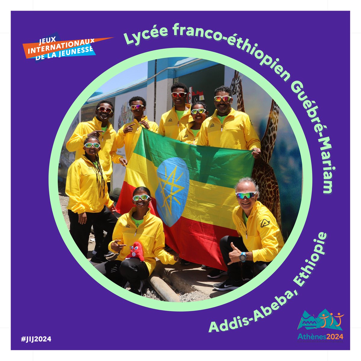 Nouvelle vague de présentation des équipes des #JIJ2024 🏄‍♀️🏄‍♂️ Voici l’équipe du lycée franco-éthiopien Guébré-Mariam à Addis-Abeba en Ethiopie😍 💬Découvrez leur message : ❝ C'est l'histoire d'une bande d'amis, tous d'origine Éthiopienne...❞ : urlz.fr/qHPV