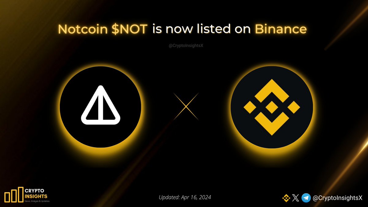📢 @thenotcoin $NOT is now listed on @binance #Notcoin is a unique  cryptocurrency that has recently garnered significant attention, especially  within the crypto community. It is described as a @Telegram-based game where