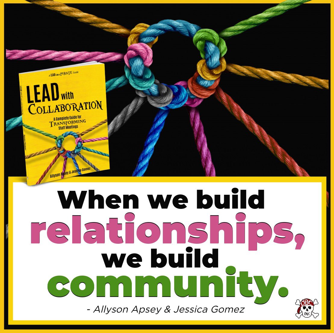 'When we build relationships, we build community.' - @mrsjessgomez & @AllysonApsey in #LeadWithCollaboration Packed with powerful ways to dramatically increase the effectiveness...and joy...of staff meetings and collab time. a.co/d/7nPWcma #LeadLAP #tlap #EdLeaders
