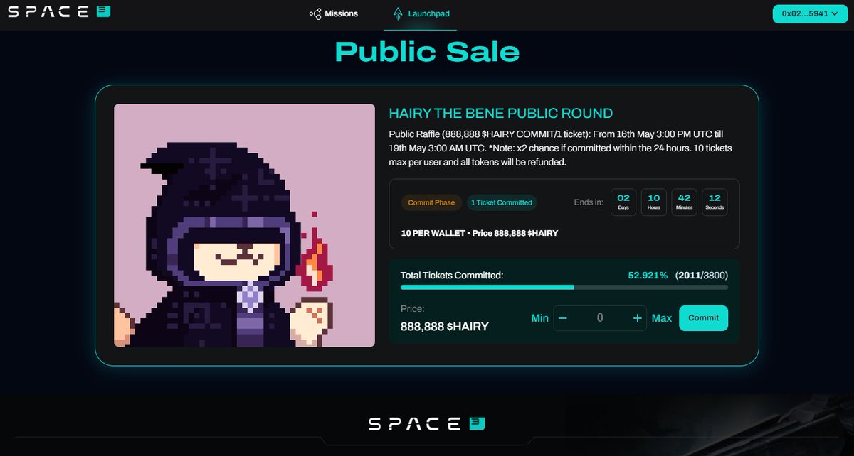 Just committed 888,888 $HAIRY on the @Ancient8_gg Network to lock in my raffle spot for @BeneCatwiches! Shoutout to the @Space3_gg Team for a smooth Launchpad experience!