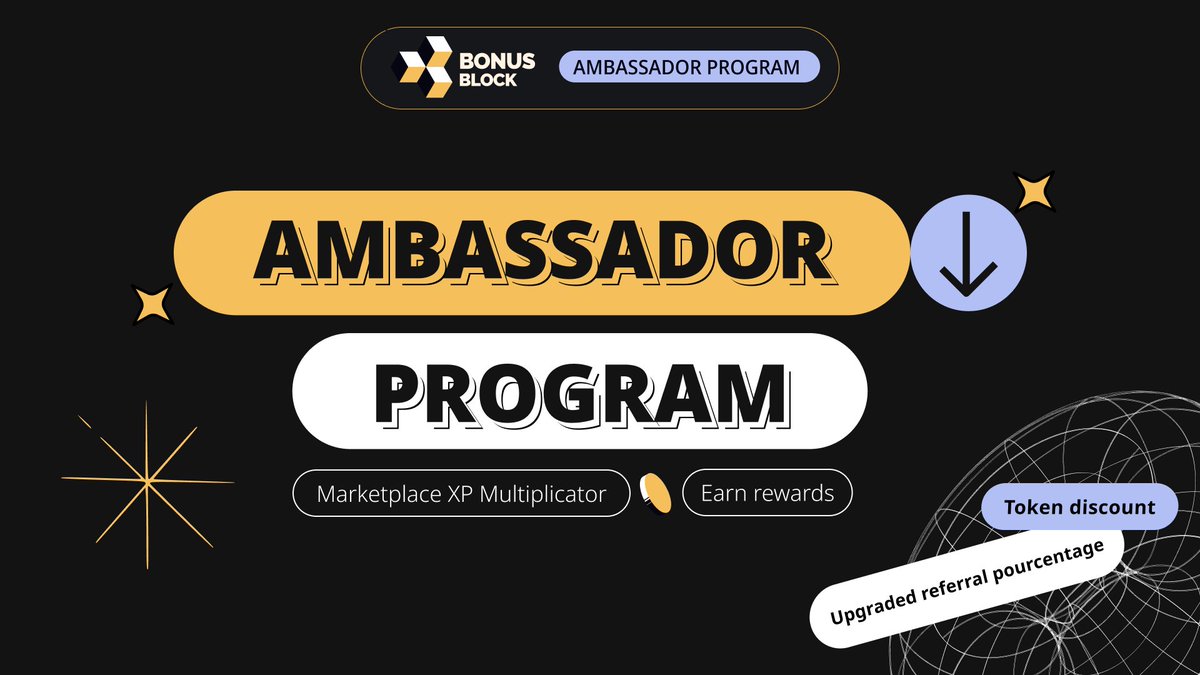 🟨BlockTopians! 🚤Our ambassador program is rapidly expanding. Simply join BonusBlock discord : discord.gg/bonusblock Chat, make content, contribute, and take part in games to get XP. Get LVL 5 and apply to become an ambassador! The BonusBlock awaits you!