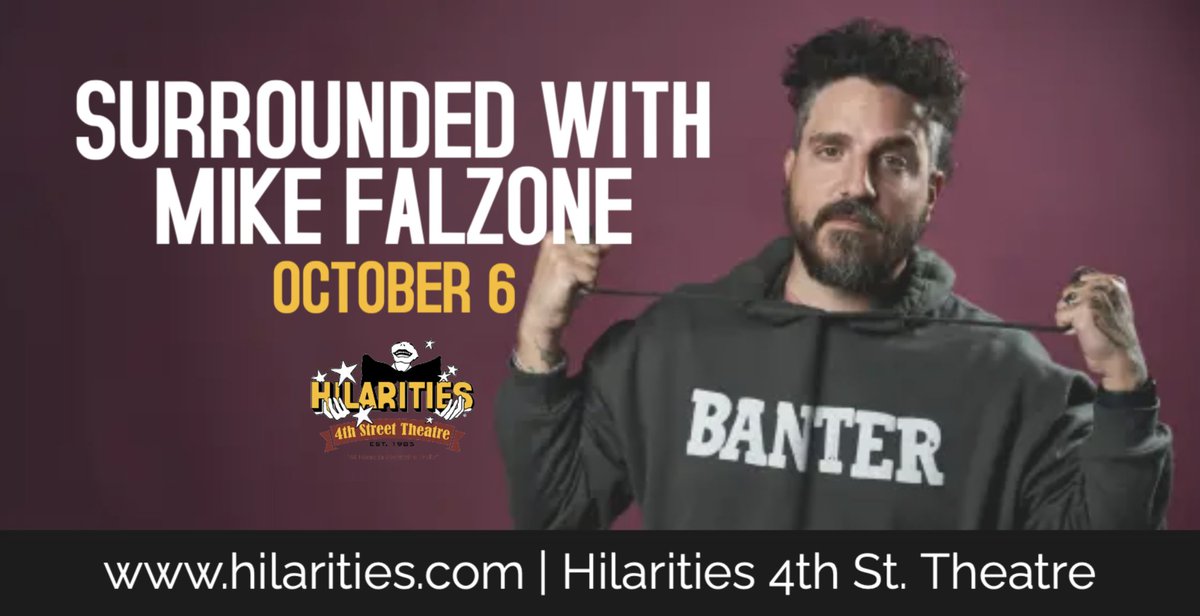 🚨JUST ANNOUNCED🚨 Surrounded with @MikeFalzone will be at Pickwick & Frolic on Sunday, October 6th! 🎟: hilarities.com/shows/266168