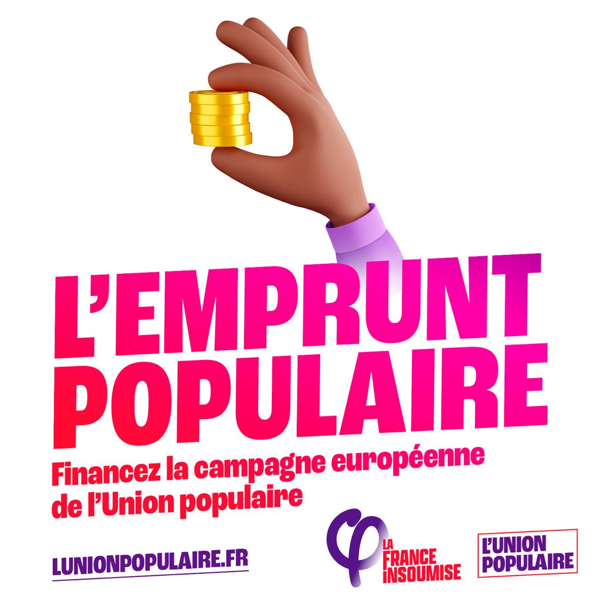 Ils ont des millions : nous sommes des millions !

Nous lançons l'#EmpruntPopulaire. Chacun d'entre nous peut prêter à la campagne pour soutenir nos candidats.

Partagez l'information, notre nombre fait notre force.

Suivez en direct l'émission spéciale : youtube.com/watch?v=mZ7Qj2…