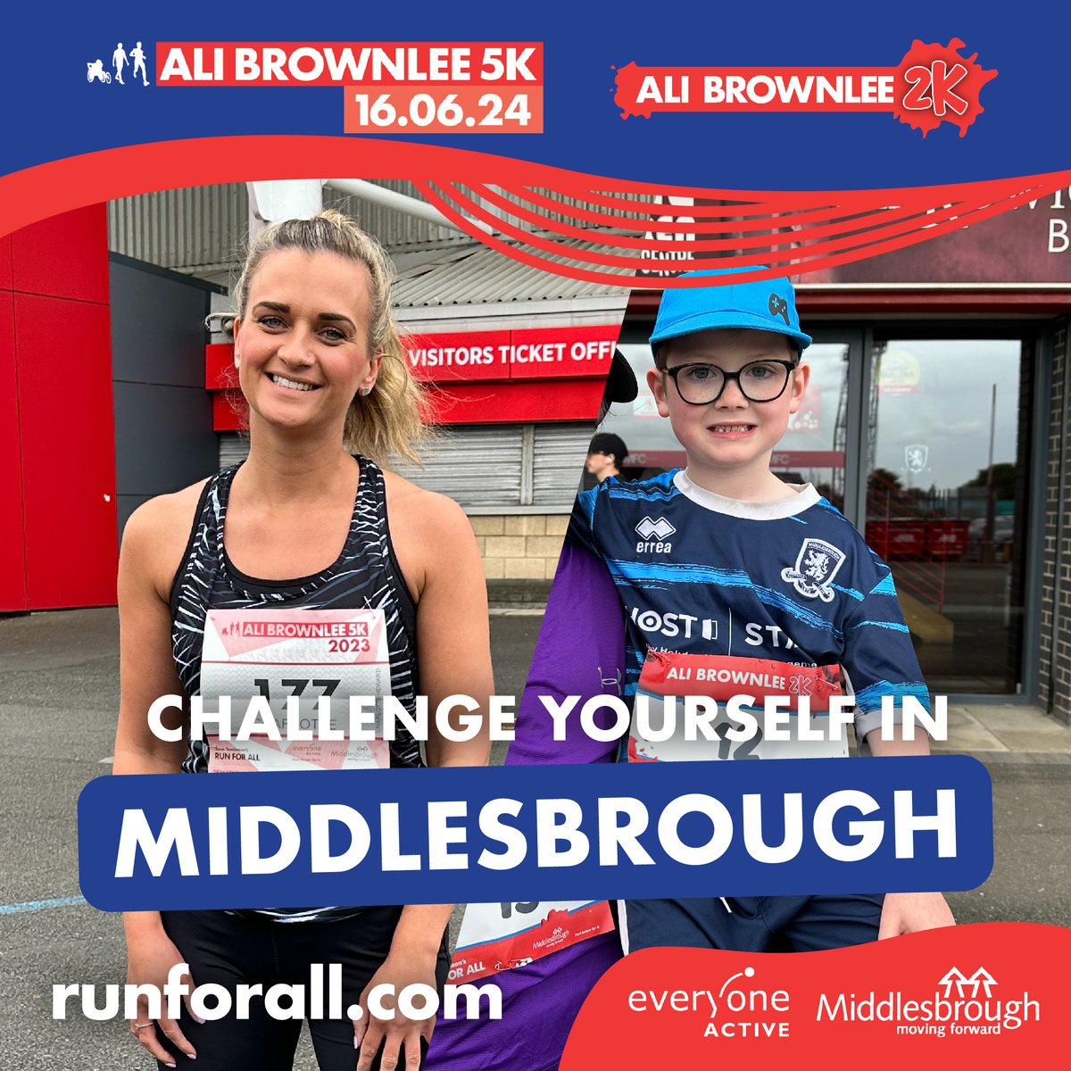 Support local, run local with the Ali Brownlee 5K and 2K this summer 🏃‍♀️🏃‍♂️ Both races are on Sunday 16 June, and both finish inside the @RiversideStad! Sign up now and see you at the start line ⤵️ 5️⃣k ➡️ runforall.com/events/5k/ali-… 2️⃣k ➡️runforall.com/events/mini-an…
