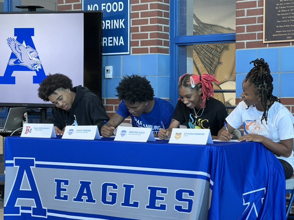 Matt Schilit (@mattschilit) on Twitter photo The great <a href="/AHS_Leads/">Airport High School Eagles</a> day continues. Congratulations to these 4 wonderful student athletes. All are taking their basketball talents to college. So proud! <a href="/AirportAthDept/">Airport Eagle Athletics</a> <a href="/AHSBasketball0/">Airport High School Hoops ๐</a> <a href="/GbballElite/">Lady Eagle Basketball</a> <a href="/LexingtonTwo/">Lexington District Two</a> The great <a href="/AHS_Leads/">Airport High School Eagles</a> day continues. Congratulations to these 4 wonderful student athletes. All are taking their basketball talents to college. So proud! <a href="/AirportAthDept/">Airport Eagle Athletics</a> <a href="/AHSBasketball0/">Airport High School Hoops ๐</a> <a href="/GbballElite/">Lady Eagle Basketball</a> <a href="/LexingtonTwo/">Lexington District Two</a>