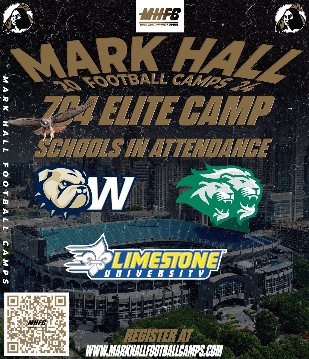 🚨CAMP UPDATE🚨 WE WILL NOW HAVE VISITING COACHES FROM SOME GREAT PROGRAMS ATTENDING OUR CAMP IN CHARLOTTE TOMORROW NIGHT!! GREAT OPPORTUNITY TO BE SEEN!! THERE IS STILL TIME TO SIGN UP: markhallfootballcamps.com/event-details-…