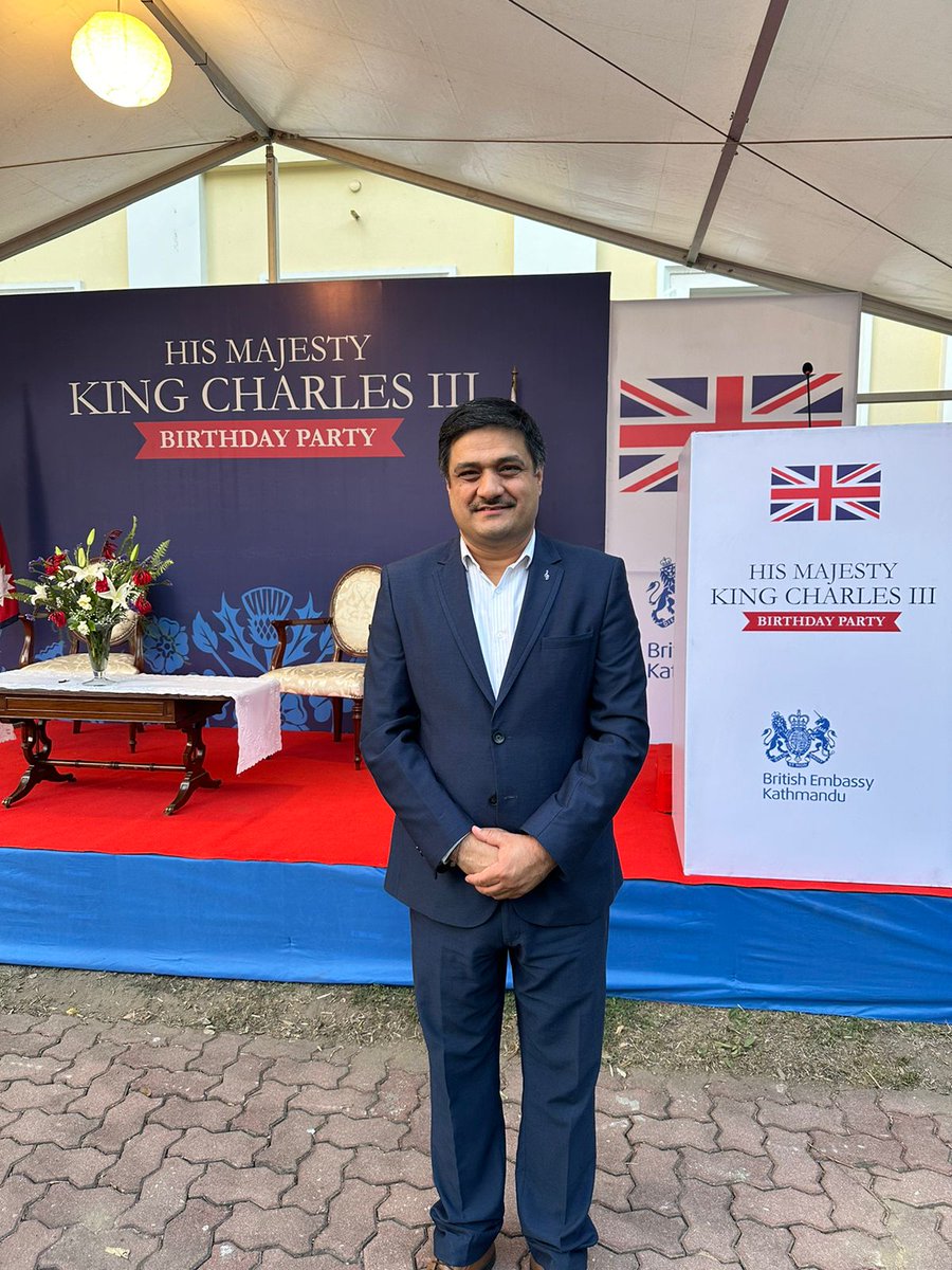 Mani R. Lamichhane मणि राज लामिछाने (@mani_lamichhane) on Twitter photo Celebrating His Majesty King Charles III’s Birthday, the centenary of Britain-Nepal Friendship Treaty.
🇬🇧 🇳🇵
<a href="/RoyalFamily/">The Royal Family</a> <a href="/UKinNepal/">UK in Nepal 🇬🇧🇳🇵</a> <a href="/DFIDNepal/">DFID Nepal</a>
#kbp2024 #ukNepal Celebrating His Majesty King Charles III’s Birthday, the centenary of Britain-Nepal Friendship Treaty.
🇬🇧 🇳🇵
<a href="/RoyalFamily/">The Royal Family</a> <a href="/UKinNepal/">UK in Nepal 🇬🇧🇳🇵</a> <a href="/DFIDNepal/">DFID Nepal</a>
#kbp2024 #ukNepal