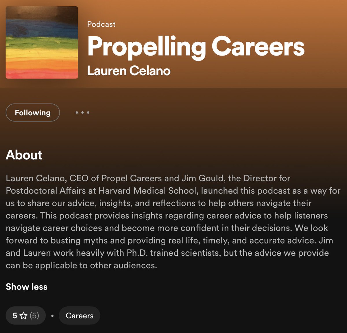 The Social Scientist (@thesocscientist) on Twitter photo Check out Propelling Careers, a new #podcast for navigating life science careers!
Listen to advice from CEO of <a href="/Propel_Careers/">Propel Careers</a> Lauren Celano and Director of Postdoc Affairs <a href="/HMSpostdoc/">HMS Postdoc Office</a> <a href="/harvardmed/">Harvard Medical School</a> Jim Gould <a href="/JimGouldPhD/">Jim Gould</a>
open.spotify.com/show/6zaZCQ7lS…
#stem #phd #phdlife #biotech Check out Propelling Careers, a new #podcast for navigating life science careers!
Listen to advice from CEO of <a href="/Propel_Careers/">Propel Careers</a> Lauren Celano and Director of Postdoc Affairs <a href="/HMSpostdoc/">HMS Postdoc Office</a> <a href="/harvardmed/">Harvard Medical School</a> Jim Gould <a href="/JimGouldPhD/">Jim Gould</a>
open.spotify.com/show/6zaZCQ7lS…
#stem #phd #phdlife #biotech