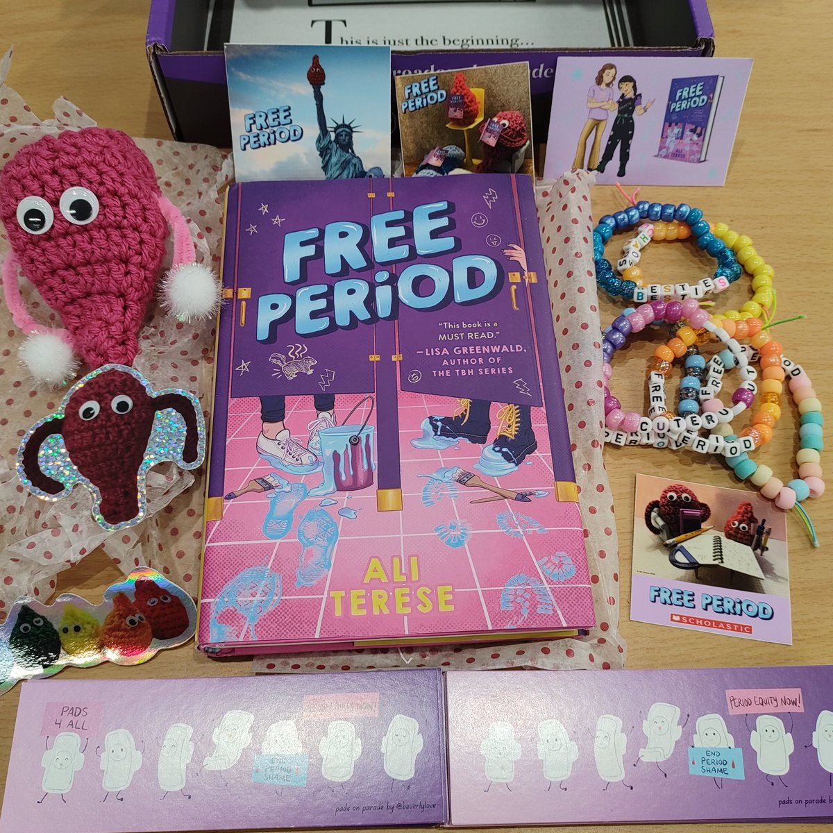 Look at this wonderful book post from @2024Debuts - it absolutely made my day! I was excited just to receive a copy of Free Period by Ali Terese so this is fab. Looking forward to sharing it with students. Thanks @2024Debuts 🥰