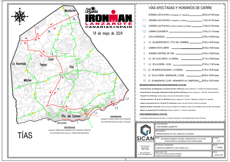 📅 Este sábado, 18 de mayo, se llevará a cabo el IronMan en nuestra isla, por lo que se cerrarán temporalmente varias carreteras. 🛣 Recomendamos a todos los ciudadanos tomar rutas alternativas para garantizar su seguridad.  ¡Gracias por su comprensión!