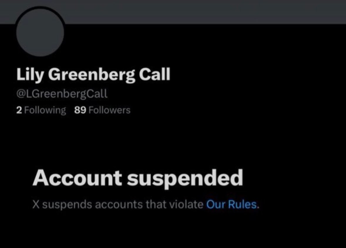 #LilyGreenberg 💚: lean esto y sabrán por qué twitter (bueno, X) suspendió su cuenta